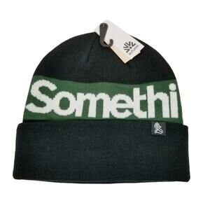 Autumn Something Clever NWT Knit Beanie Hat Green Black